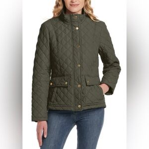 Weatherproof Women's Quilted Barn Jacket in Medium Olive Green NWT